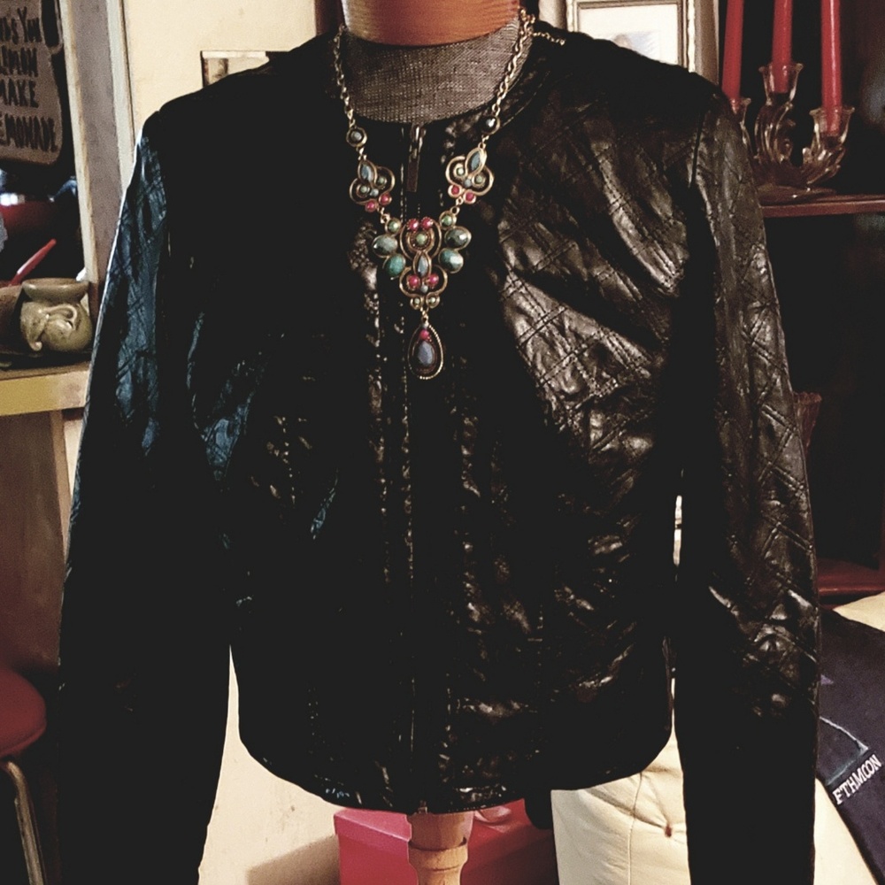 Faux leather stitched detailed NWOT NEVER WORN
